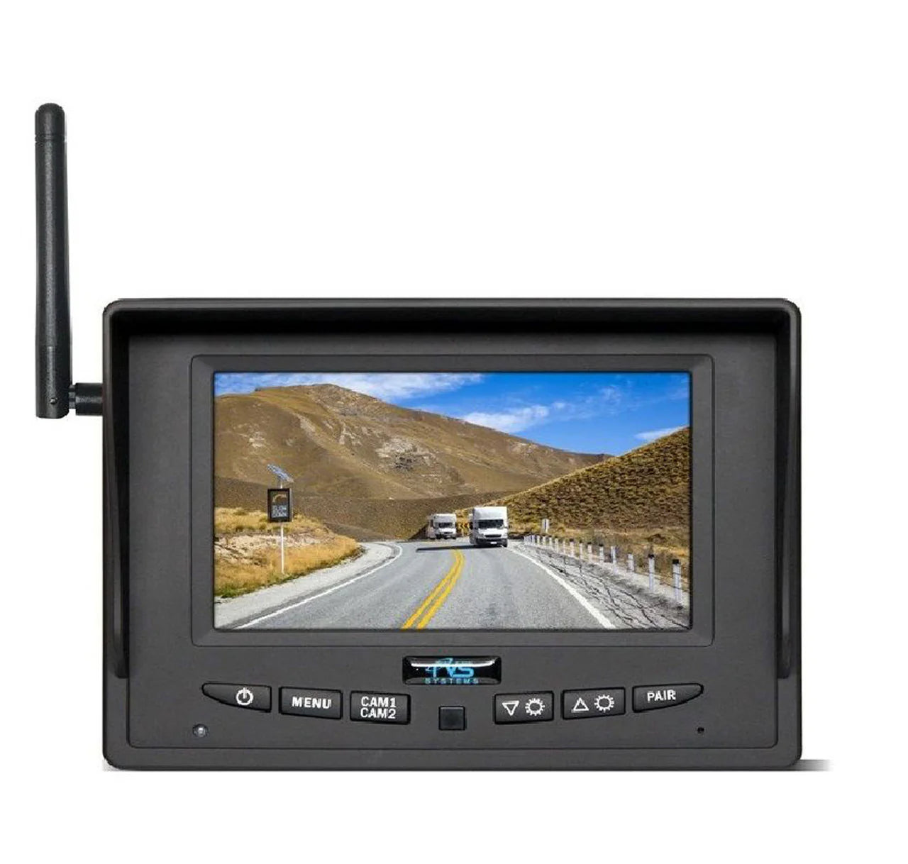 Rear View Safety 5" Wireless Display (2 Ch.), 2 x Wireless Backup Camera, Suction Cup Mount