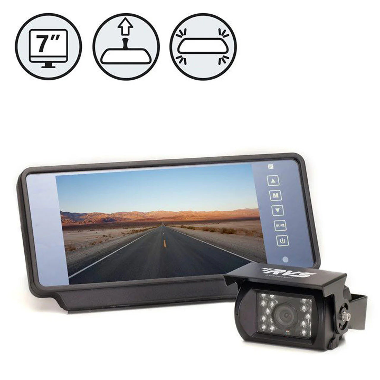 7" Mirror Monitor, Backup Camera, 66ft Cable