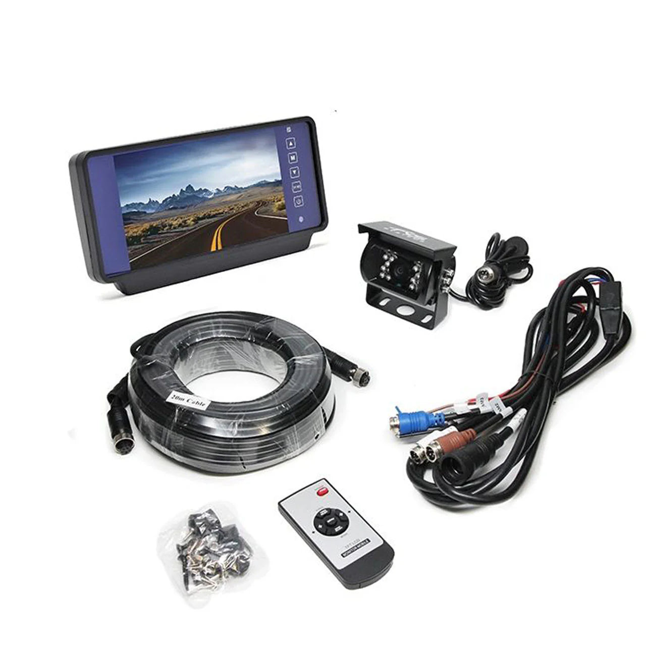 7" Mirror Monitor, Backup Camera, 66ft Cable