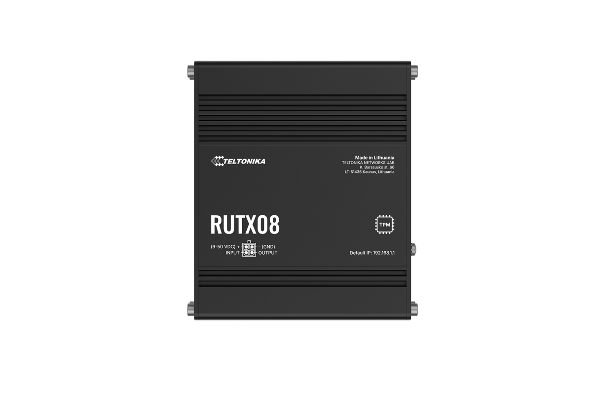 Teltonka RUTX08000200 - RUTX08 Industrial Gigabit Ethernet Router, US Power Supply, 4RJ45